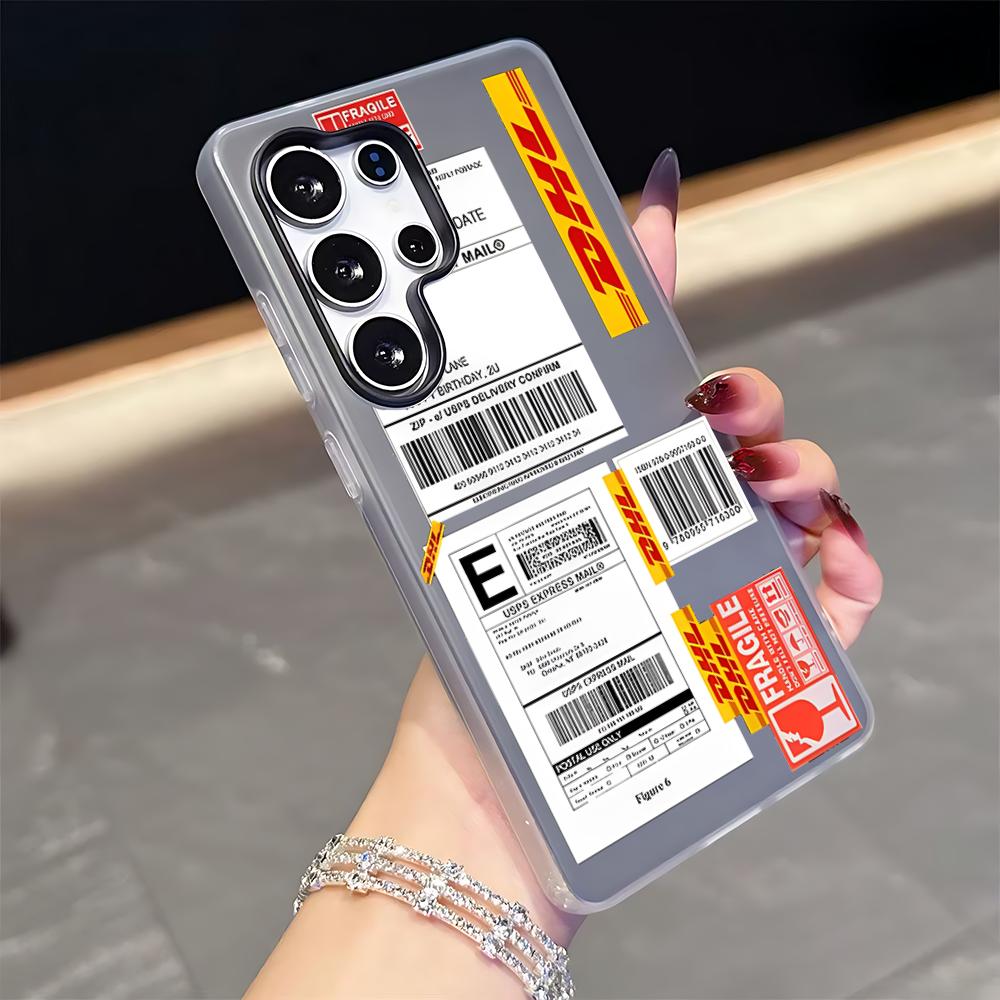 Чехол для телефона D-Dhl Express Label для Samsung S26 S25 S24 S23 S22 S21 FE Plus Ultra Черный 2-в-1 Гелевый силиконовый чехол