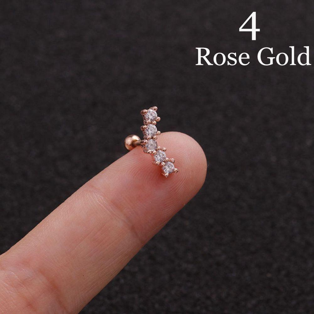 Body Jewelry Cz Zircon Star Leaves Cartilage Ear Stud Helix Tragus Piercing Earring Stainless Steel