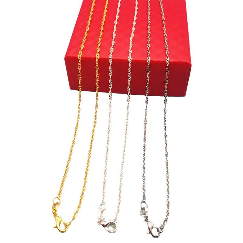 S925 Silver Necklace with Snake Bone, Melon Seed, and Water Wave Charm - O-Shaped, Copper-Plated Simple Clavicle Chain