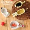 Women Ceramic Dog Shape Soy Plates Rabbit Chopstick Rack Cat Flavor Plate Cute Sauce Dish Creative Cartoon