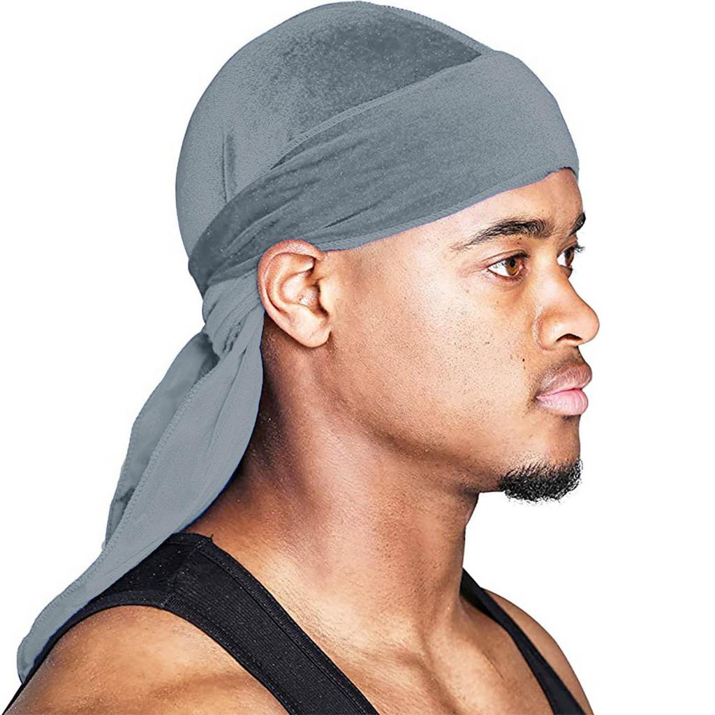 Men's And Women's Satin Elastic Hat Velvet Long Tail Pirate Hat Hip Hop Oversize Bandana Hat