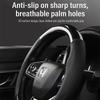 Suede Carbon Fiber Steering Wheel Cover Universal for Car Interior Breathable AntiSlip Fit for Most Vehicles