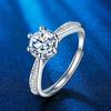 Korean Version Exquisite Six-claw Ring Female Minority Temperament Diamond Ring Lovers Cold Wind Open Ring