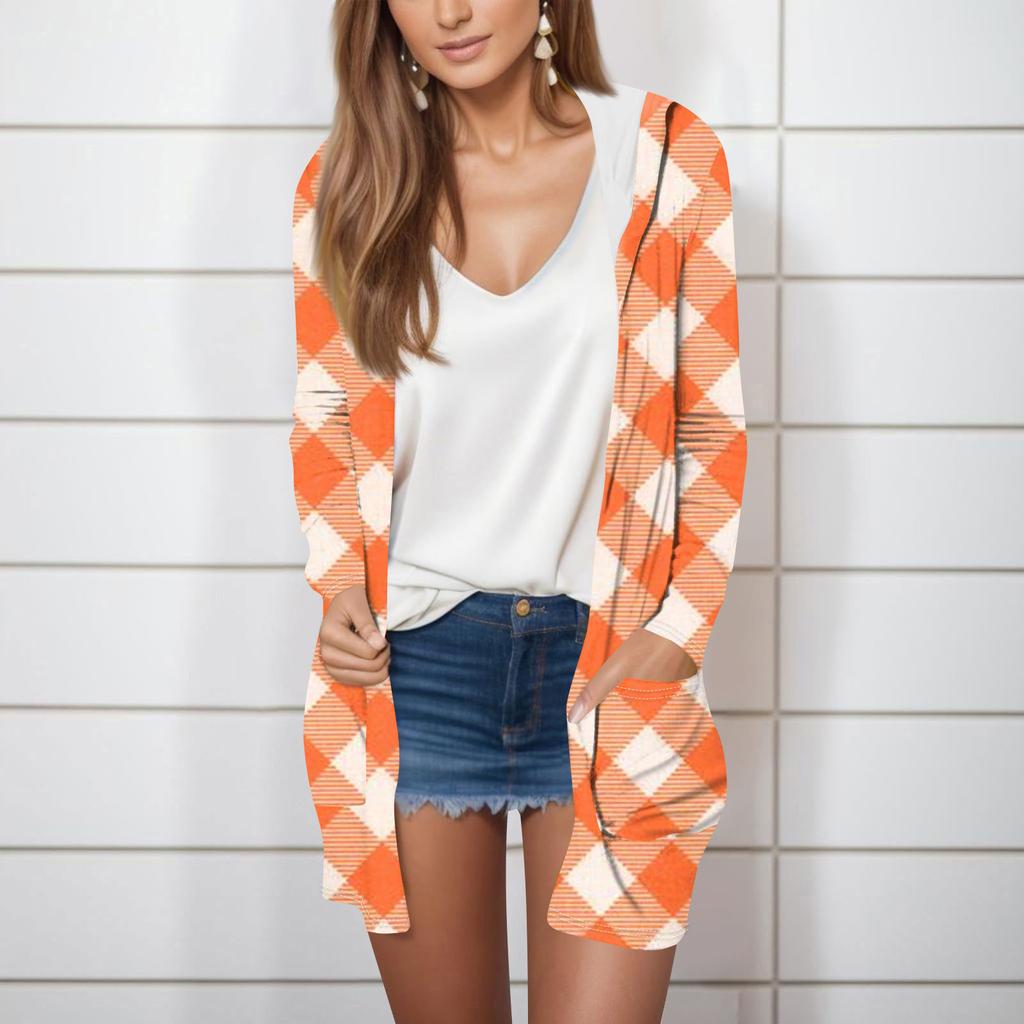 Женская модная повседневная кардиган-куртка с длинным рукавом и капюшоном средней длины