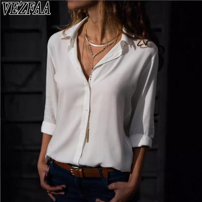 Женские модные повседневные весенне-осенние однотонные рубашки-поло с длинным рукавом и принтом, блузки и рубашки