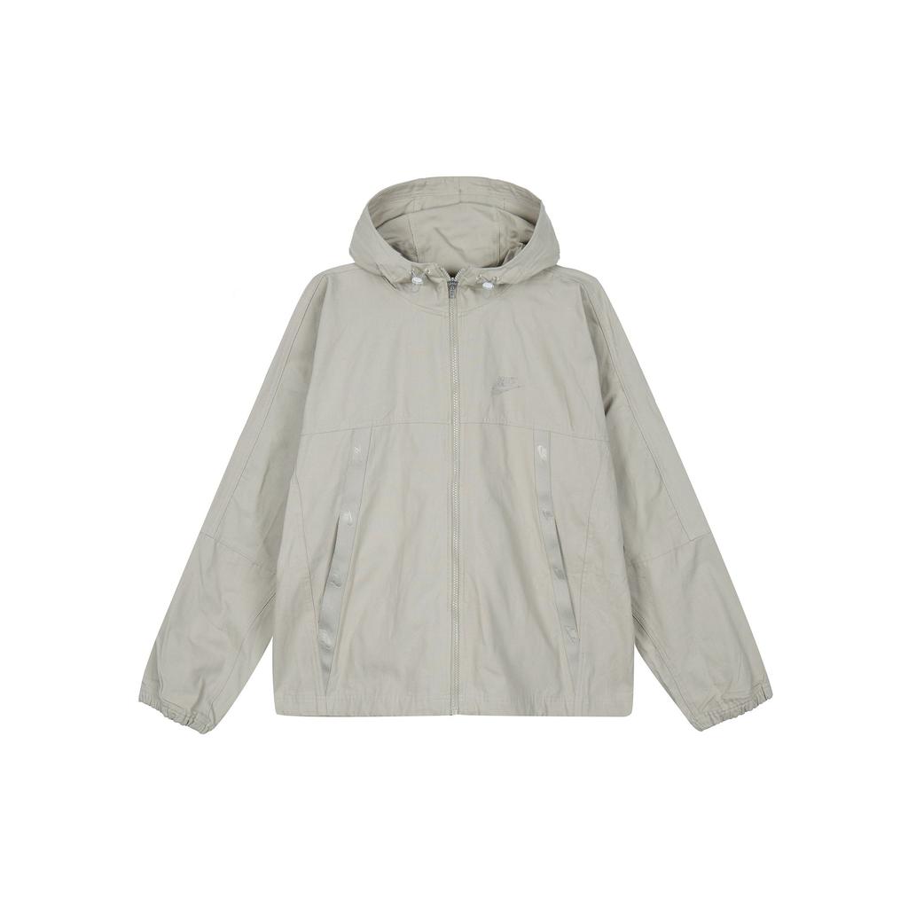 Nike Sportswear Canvas Logo Print Hooded Jacket Men Outerwear Silver-Grey DC8088-230