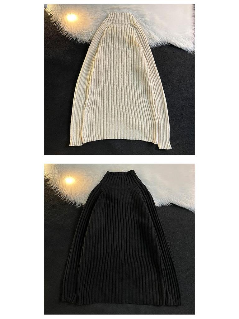 Унисекс свитер с высоким воротником в гонконгском стиле для зимы: Универсальный пуловер в стиле Харадзюку.