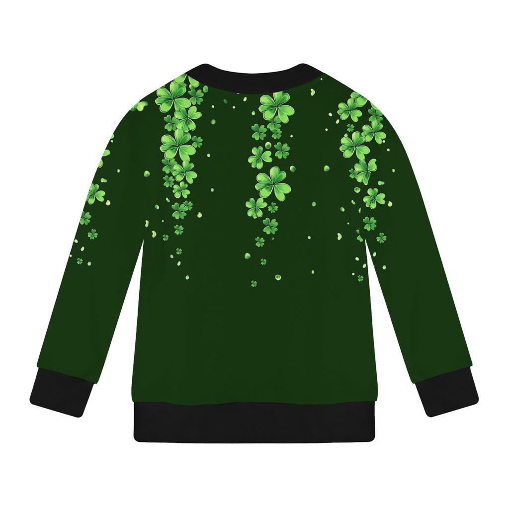 Девочки куртки на молнии детские осенние толстовки с длинным рукавом верхняя одежда с карманами St. День Святого Патрика 5-15 лет