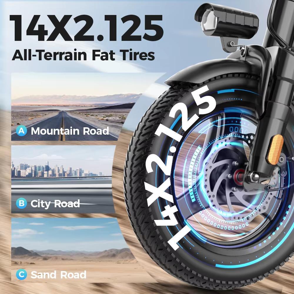 Электровелосипед GS3 250 Вт 48 В 15 Ач Складной Электрический Велосипед Взрослый Путешествие Городской Транспорт Электровелосипед 14*2,125 Дюймовая Шина Мини Электровелосипед