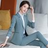 Autumn Women Formal Two Piece Blazer And Pant Suits Set Long Sleeve Work Wear Elegant Suit Woman