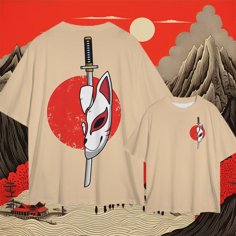 Ретро мужская футболка с принтом самурая 3d, свободные футболки для мужчин, новая модная повседневная мужская одежда, свободные дышащие топы с короткими рукавами