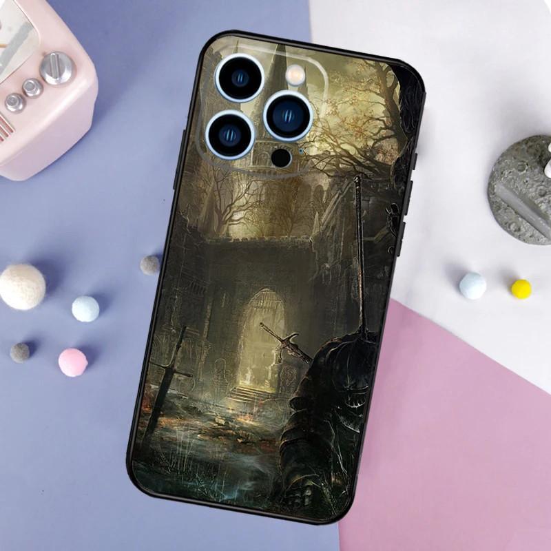 Чехол для мобильного телефона iPhone16, чехол для мобильного телефона Dark Soul, окрашенный противоударный чехол, противоударный чехол для мобильного телефона.