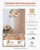 Wedding Flower Stand, 10PCS 80cm Column Flower Stand, Floral Stands with Metal Laminate, Gold Rectangular Floral Display Rack for Wedding, Party,