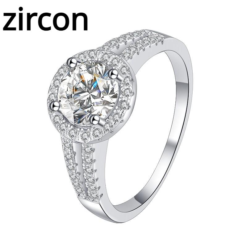 D Color 1ct Moissanite Ring S925 Sterling Silver Women's Ring Round Bag V Carat Ring Engagement Diamond Ring Wedding Ring Gift for Girlfriend