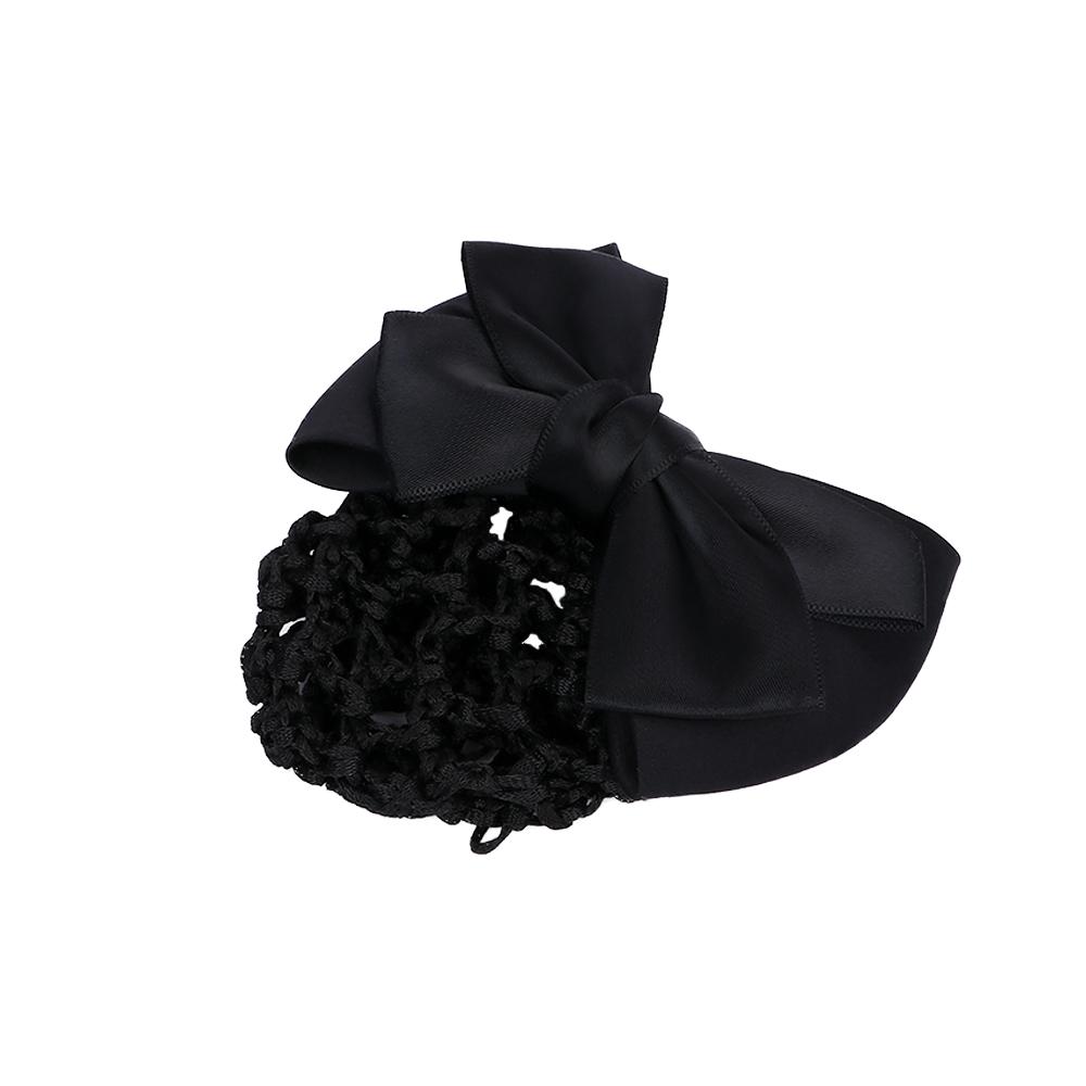 Fashion Bow Barrette Hair Clip Cover Lady Net Bun Snood Hair Accessories Hairpins Satin Bowknot