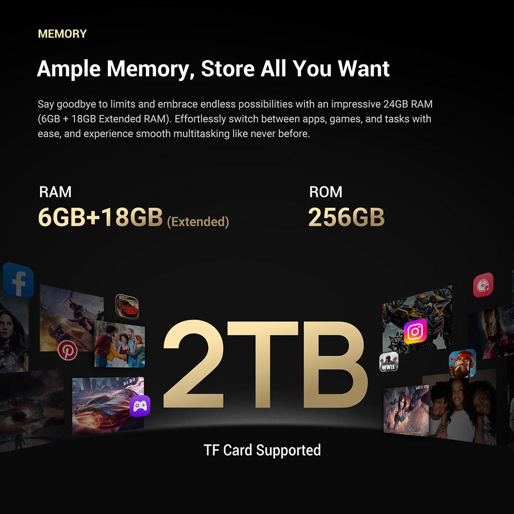 FOSSiBOT Защищенный смартфон F109S, Android 15, 6+256 ГБ, аккумулятор 10600 мАч, камера 50 МП, NFC - вилка ЕС