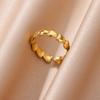 Кольца-сердечки из нержавеющей стали для женщин, открывающиеся, регулируемые, золотого цвета, кольцо-сердечко, свадебные, для пары, рождественские украшения, подарки для вечеринки