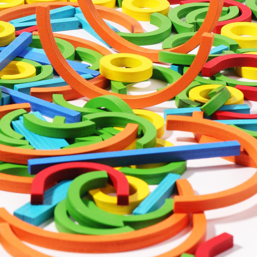 Children's Puzzle Logical Thinking Training Puzzle Circle Toy, Hand Eye Coordination Early Education Wooden Puzzle