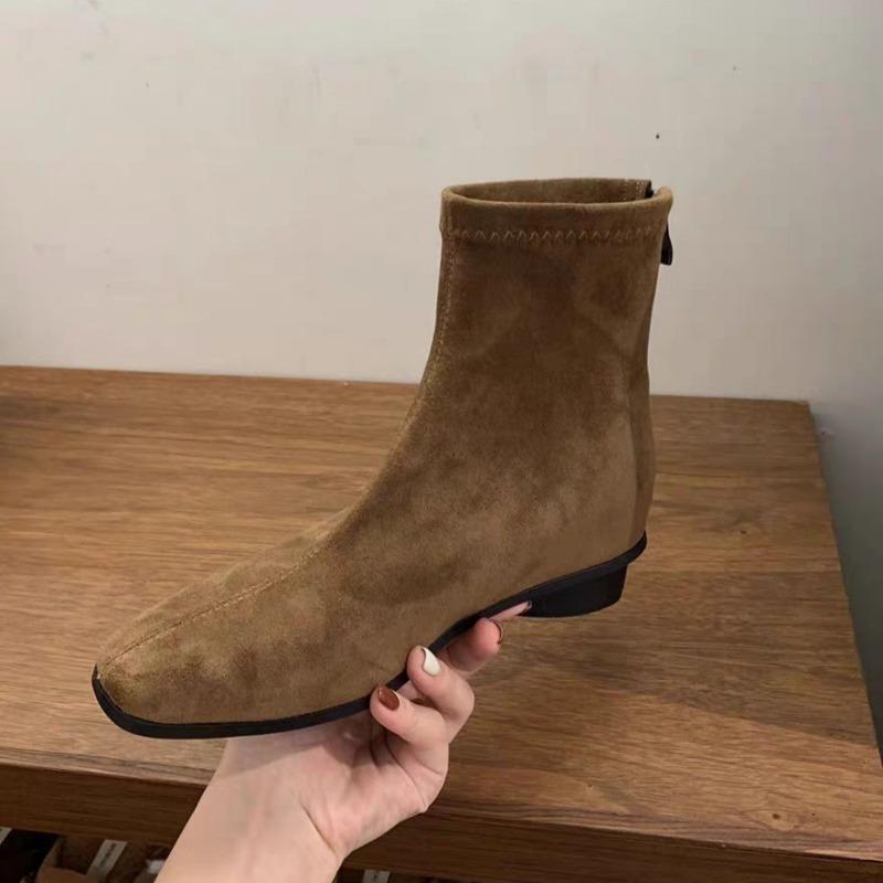 Леопардовые высокие каблуки ботильоны женские замшевые туфли с квадратным носком 2025 тренд челси короткие плюшевые теплые сексуальные массивные ботинки женские