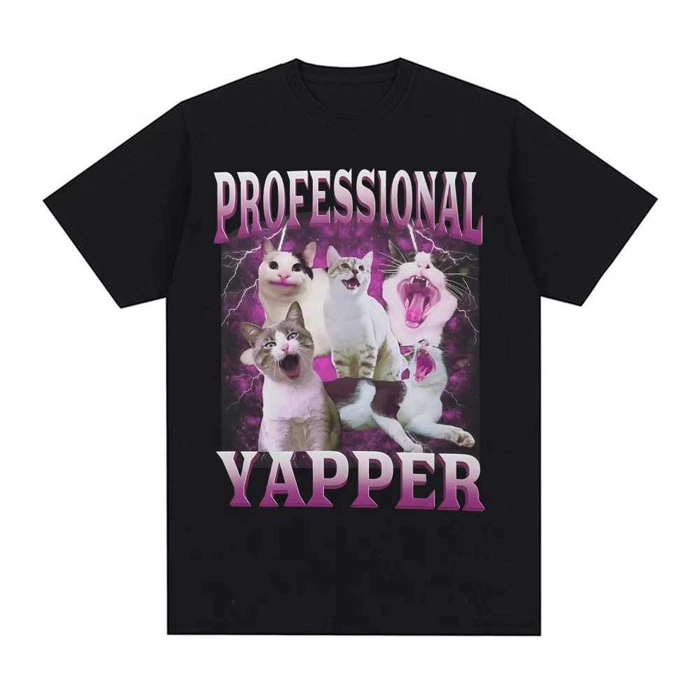 Professional Yapper Cats Funny Graphic T-shirt