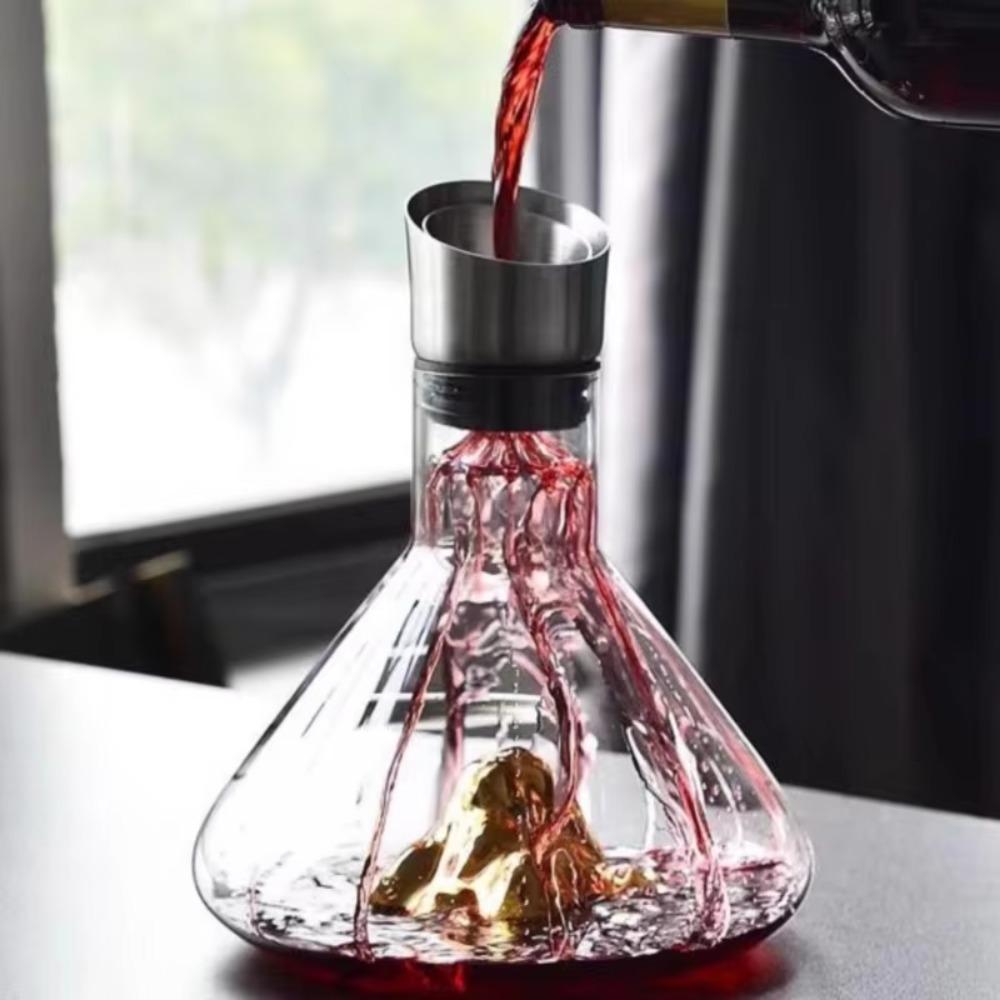 Glass Iceberg Wine Decanter 1500ml Wine Aerating Pourer Bar Accessories Wine Aerator Party