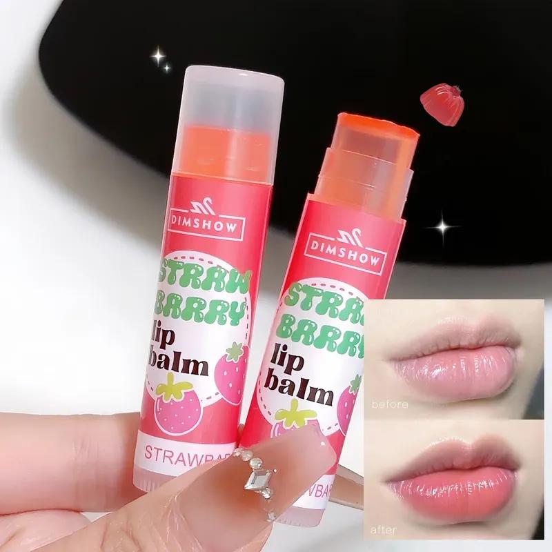 Фруктовый бальзам для губ Зимний увлажняющий крем Масло для губ Стойкий прозрачный натуральный виноградно-клубничный желе Помада Уход за губами Макияж