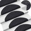 Self Adhesive Stair Treads Set of 5 56 x 17 x 3 cm Black Semi Round