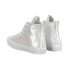 Converse Chuck Taylor All Star Иридесцентная Кожа Нескользящие и Износостойкие Высокие Кеды Женские Серебристо-Белые