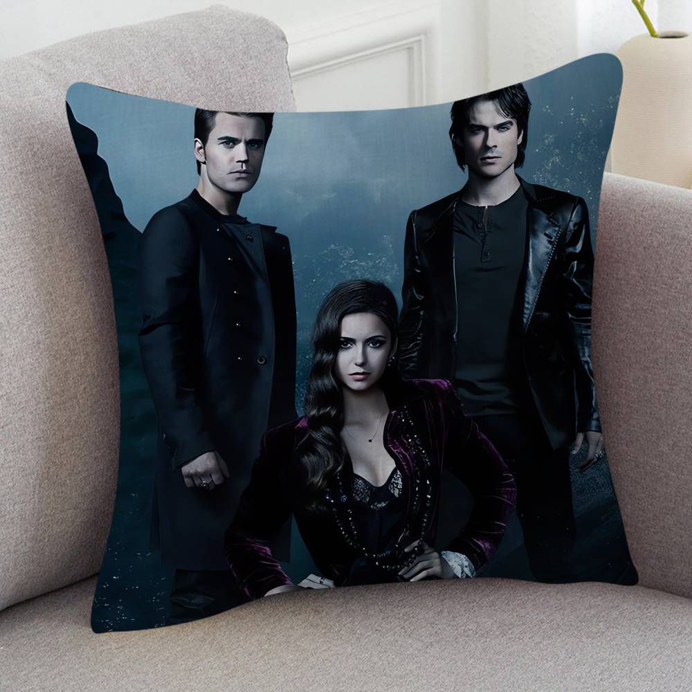 TV Drama The Vampire Diaries Cartoon Series Square Pillowcase Soft Waist Sofa Cushion Cover Bedroom Room Pillowcase