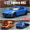 1/32 Subaru BRZ игрушечная машинка миниатюрная модель литая гоночная модель из сплава освещение двери открываются коллекция подарок для мальчиков детей
