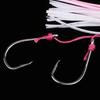 Soft Fishing Lures Squid Skirts Lure Trolling Hoochies With 2 Hook - Pink 6cm
