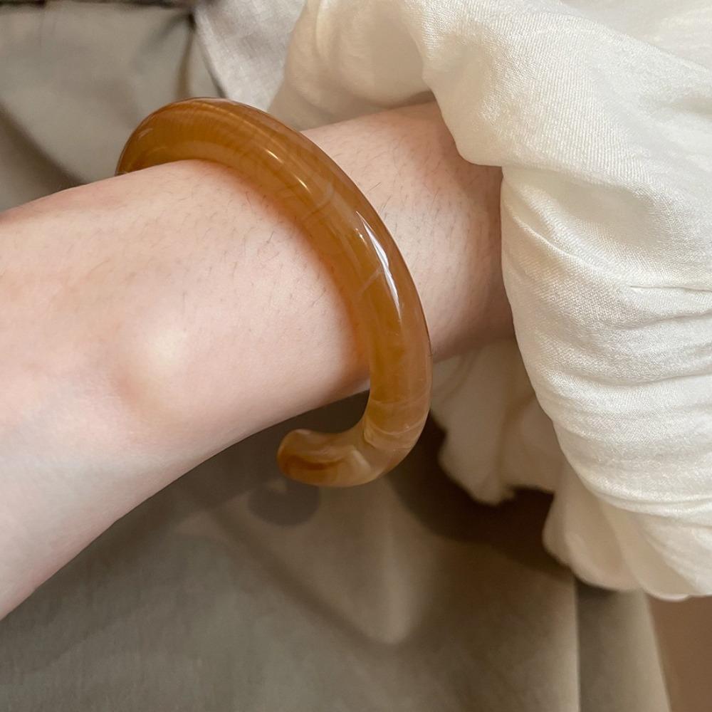 Circular Geometric Opening Bracelet Europe American Style Retro Hand Ring Resin Bangle  Gift