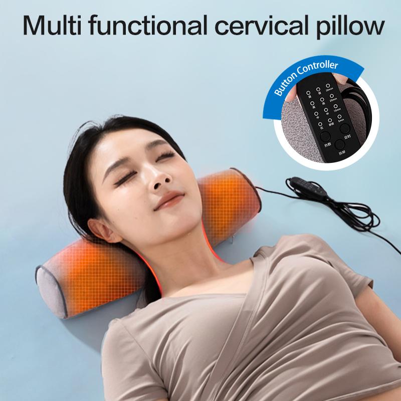 1pc Memory Foam Pillow, Slow Rebound Cervical Vertebra Pillow Hot Compress Massage Function Pillow Core For Anti-snoring Neck