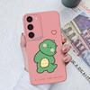 Case For Samsung Galaxy S23+ Ultra S22+ S21 S20 FE Note 10 20 Lite Cute Dinosaur Liquid Silicone Soft TPU Back Cover For Samsung S22 S23 Bumper Funda