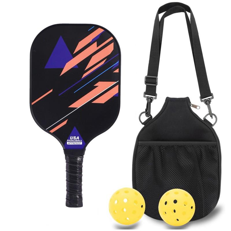 Carbon Fiber Pickleball Paddle Set With 2 Balls Carry Bag Outdoor Court Play