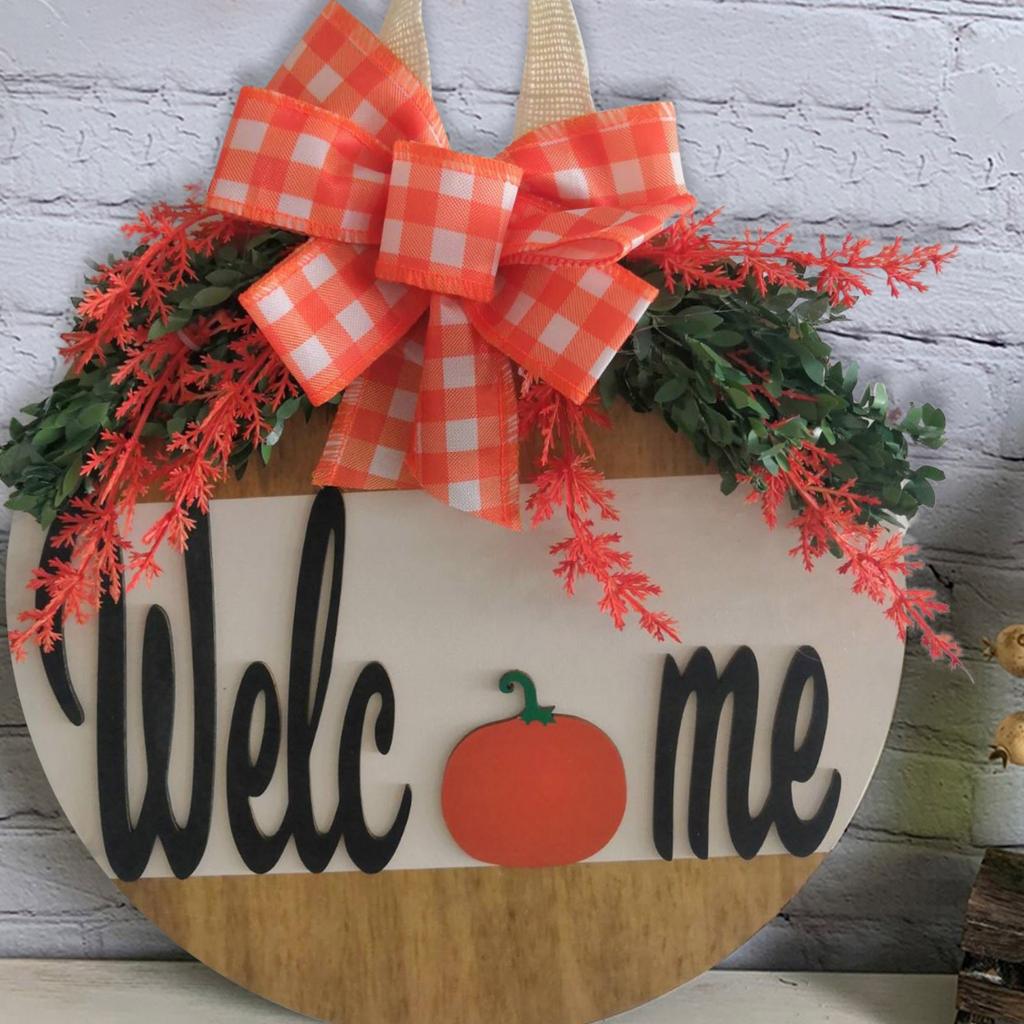 Приветственный знак на Хэллоуин, венок на дверь, украшение на дверь, венок из кленовых листьев, домашний декор, приветственный знак, подвесной декор