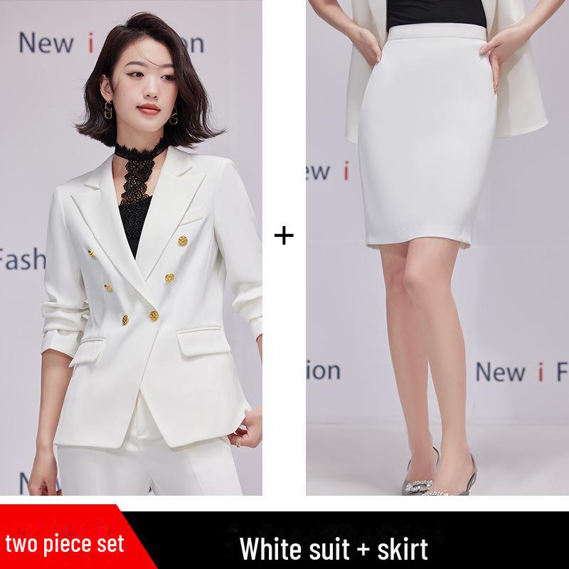 Высококачественный белый пиджак для женщин, профессиональная одежда - элегантный стиль богини