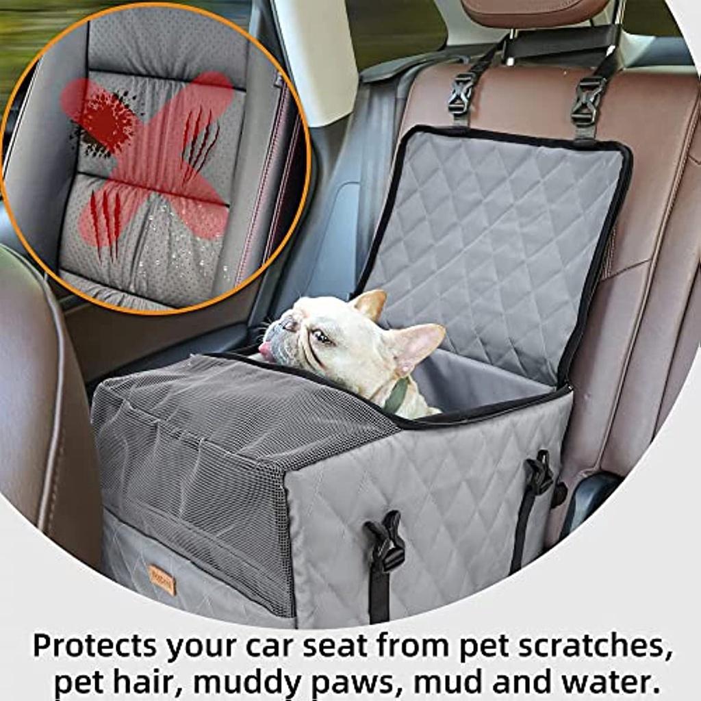 Автокресло для собак 3 в 1, сумка-переноска для домашних животных, удобное моющееся сиденье для щенков, сиденье для передних и задних сидений, автокресло для домашних животных, кошек с ремнем и сумкой для хранения Bre