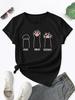 Paw Print Crew Neck T-Shirt Short Sleeve T-Shirt For Spring Summer Women's Clothing High Quality O-Neck Short Sleeve 50969