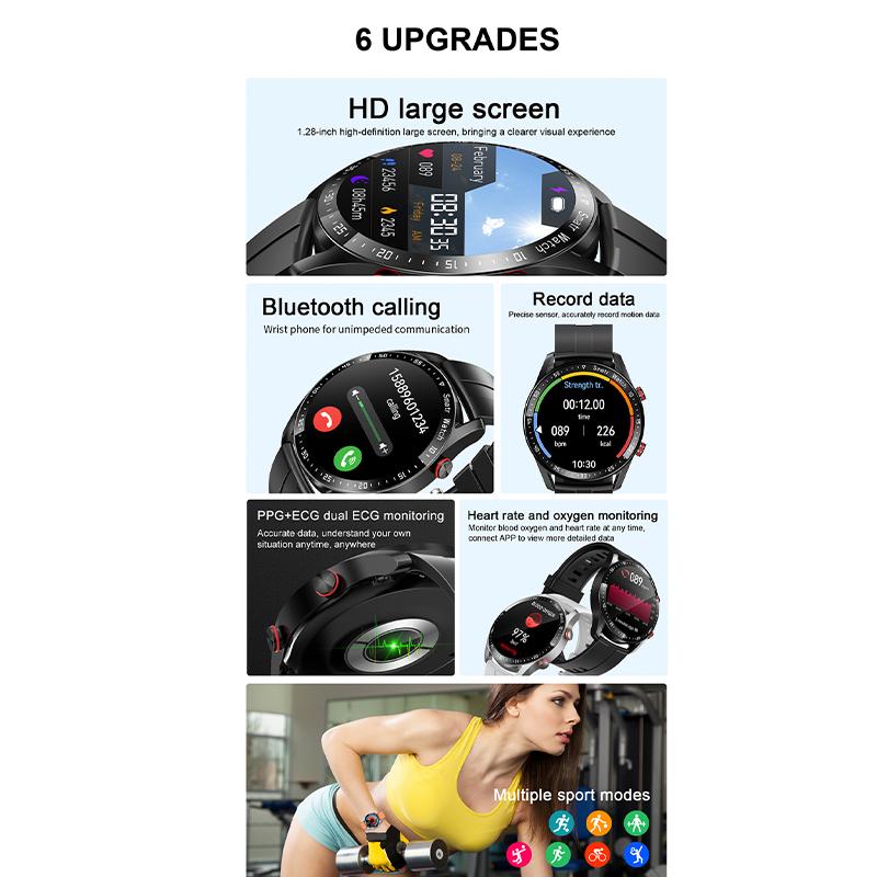 2024 Смарт-часы ЭКГ+ППГ Бизнес Bluetooth Вызовы Мониторинг сердечного ритма Артериального давления Спортивные сообщения Напоминание Смарт-часы