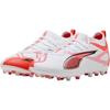 Puma Ultra 5 Match Mg Football Series Soft Comfortable Low Top Kids Football Shoes Kids Football Shoes White Black Bright-Red 108349-01