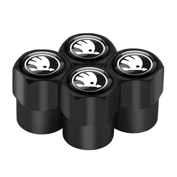 2026 Hot 4PCS Car Tire Valve Cover Tire Stem Cover Dust Cover Accessories For Skoda Kodiaq Octavia 2 3 Yeti Karoq Rapid Fabia Ka
