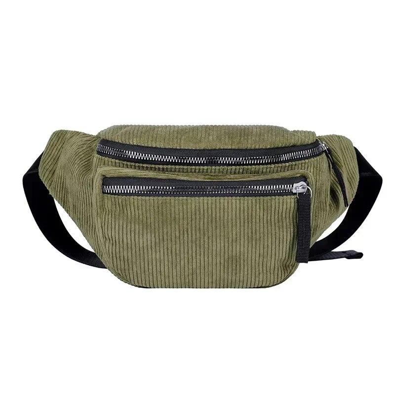 Corduroy Waist Bag Designer Zipper Chest Bag Sport Travel Girl Waist Belt Bags Fashion Phone Waist Pack for Women