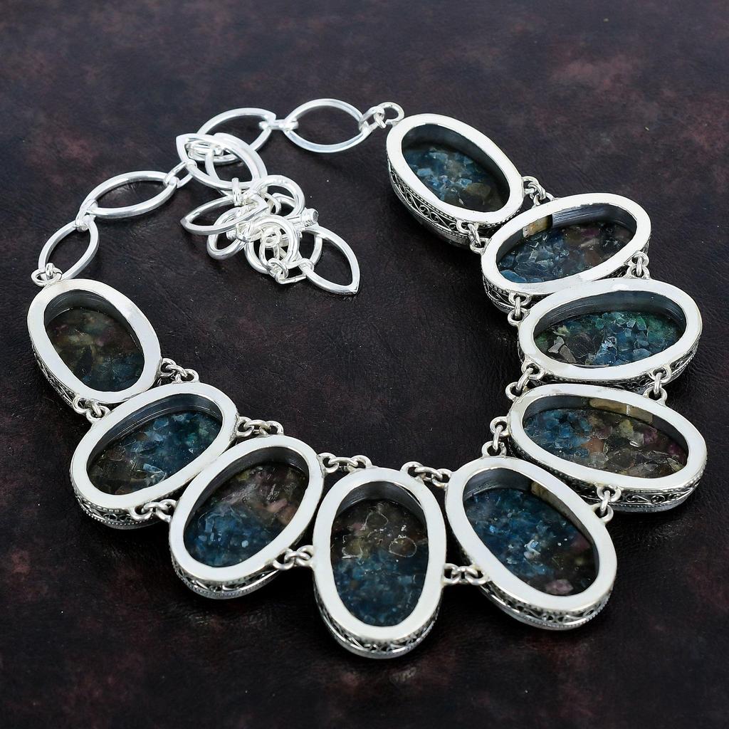 Copper Watermelon Tourmaline Necklace 925 Sterling Silver Necklace Vintage Necklace Gemstone Jewelry Adjustable Chain Necklace Gifts For Her