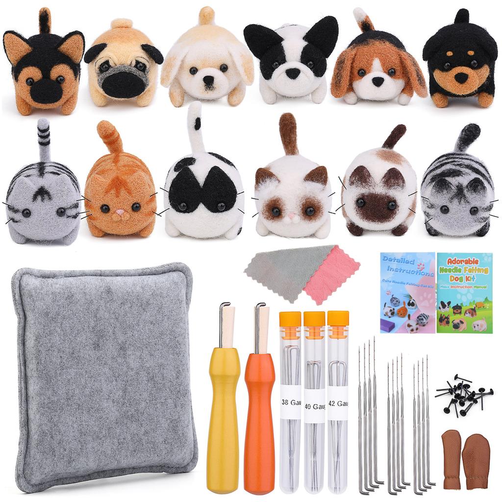 Animal Needle Felting Supplies Kits with Tools for Beginner Needle Felting Set Needle Felting Supplies Kits with Tools