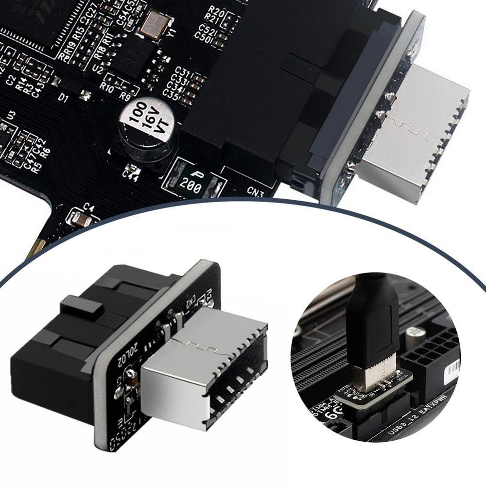 Райзер для USB 3.1/3.2 Type C передней панели USB 3.0 Внутренний разъем Type E Адаптер 20-контактный на 19-контактный Преобразователь
