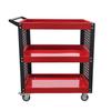 Stainless Steel Multi-Layer Tool Cart: Heavy-Duty Mobile Trolley with Pegboard for Auto Repair Shops