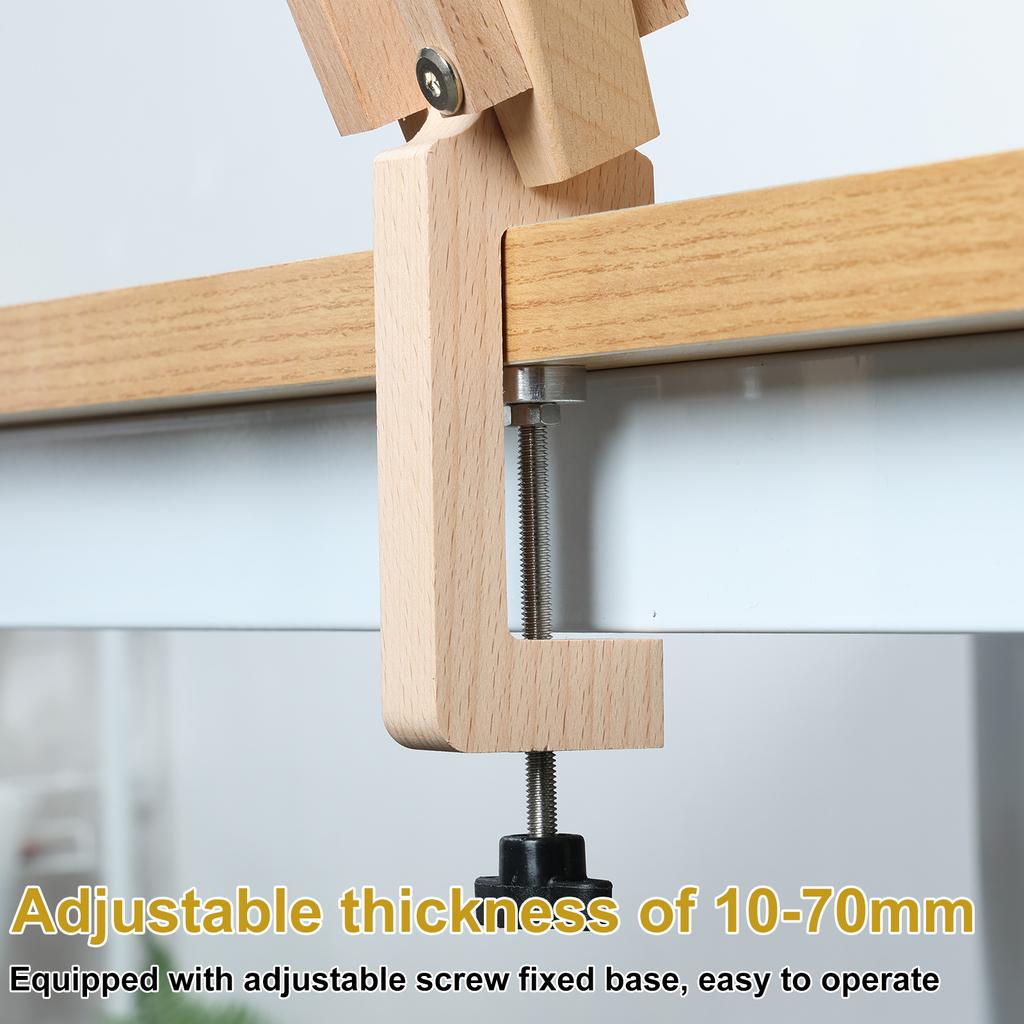 Stitch Pony Wood Leather Pony Foldable Desktop Stitching Pony Horse Clamp Adjustable Leather Sewing Tools for DIY Leathercraft