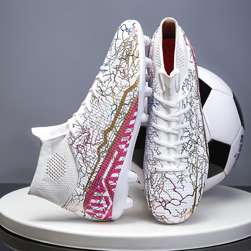 Professional Non Slip Football Boots Mens Football Shoes High Top FG/TF Grass Adult  Outdoor Futsal Court Football Boot for Men
