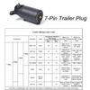 1 пара автоматических круглых разъемов для прицепа, 7-полюсный разъем для автофургонов, штекер и гнездо, 7-контактный разъем
